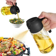 GJ 16Oz/470Ml Oil Dispenser Bottle for Kitchen - 2 in 1 Olive Oil Dispenser & Sprayer - Multicolor Kitchenware for Cooking, Salad, Barbecue Tools