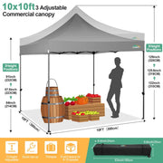 COBIZI 10X10 Pop up Canopy Tent with Sidewalls，Heavy Duty Commercial Canopy Tent