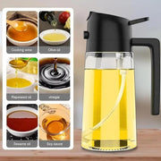 GJ 16Oz/470Ml Oil Dispenser Bottle for Kitchen - 2 in 1 Olive Oil Dispenser & Sprayer - Multicolor Kitchenware for Cooking, Salad, Barbecue Tools