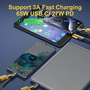 Buy 1 Get 3 Free-4-In-1 USB-C Cable, PD Fast Charging, Data Sync, USB-A, Type-C, Lightning, Aluminum, Compatible Charger Electronic Cellphone Smartphone