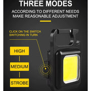 COB LED Mini Flashlight Super Bright EDC Keychain Light Outdoor Emergency Camping Pocket Lamp with Tail Magnet Corkscrew