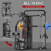 Sunhome Multifunction Home Gym System Workout Station,Smith Machine with 138LB Weight Stack, Leg Press, LAT Station for Full Body Training