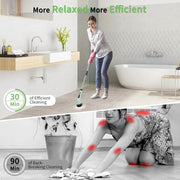 Electric Spin Scrubber, 1 Set Electric Cleaning Brush with 9 Replacement Heads & Removable Telescopic Pole, Household Cleaning Tool for Bathroom, Kitchen, Car, Bathroom Accessories