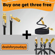 Buy 1 Get 3 Free-4-In-1 USB-C Cable, PD Fast Charging, Data Sync, USB-A, Type-C, Lightning, Aluminum, Compatible Charger Electronic Cellphone Smartphone