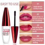Tear off Glossy Lipstick, Natural Moisturizer , Not Easy to Peel Off, Non Stick to the Cup, Lightweight, Bright Valentine'S Day Color Hydrate Care Cosmetics