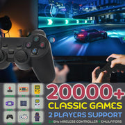 Retro Game Console, Plug & Play Video TV with 20000+ Games, 9 Emulators, 4K HDMI Output, Dual Controllers(64G)