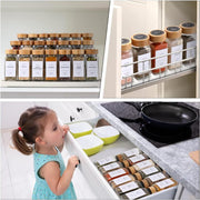 Spice Jars with Label 24Pcs,Seasoning Containers,Glass Spice Jars with Bamboo Lids,Kitchen Essentials,Spices Container Set,Kitchen Set,Seasoning Organizer,Spice Rack Organizer for Cabinet